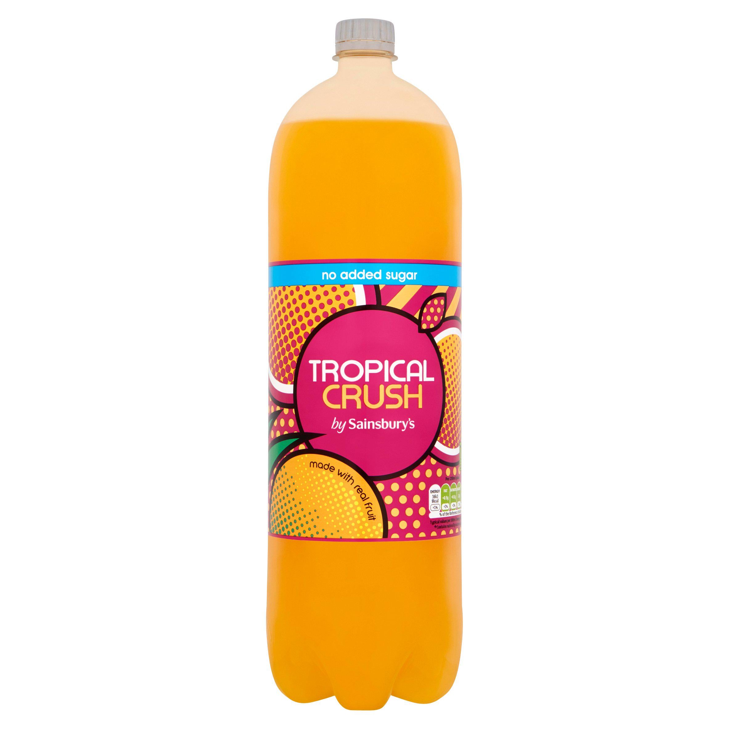 Sainsbury's No Added Sugar Tropical Crush Drink 2L Fruit flavoured Sainsburys   