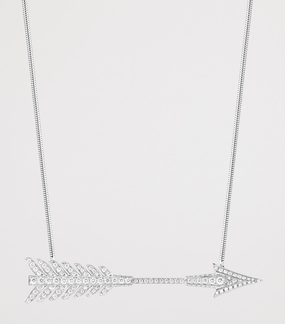 Boucheron white gold diamond Flèche pendant necklace, imported from the UK