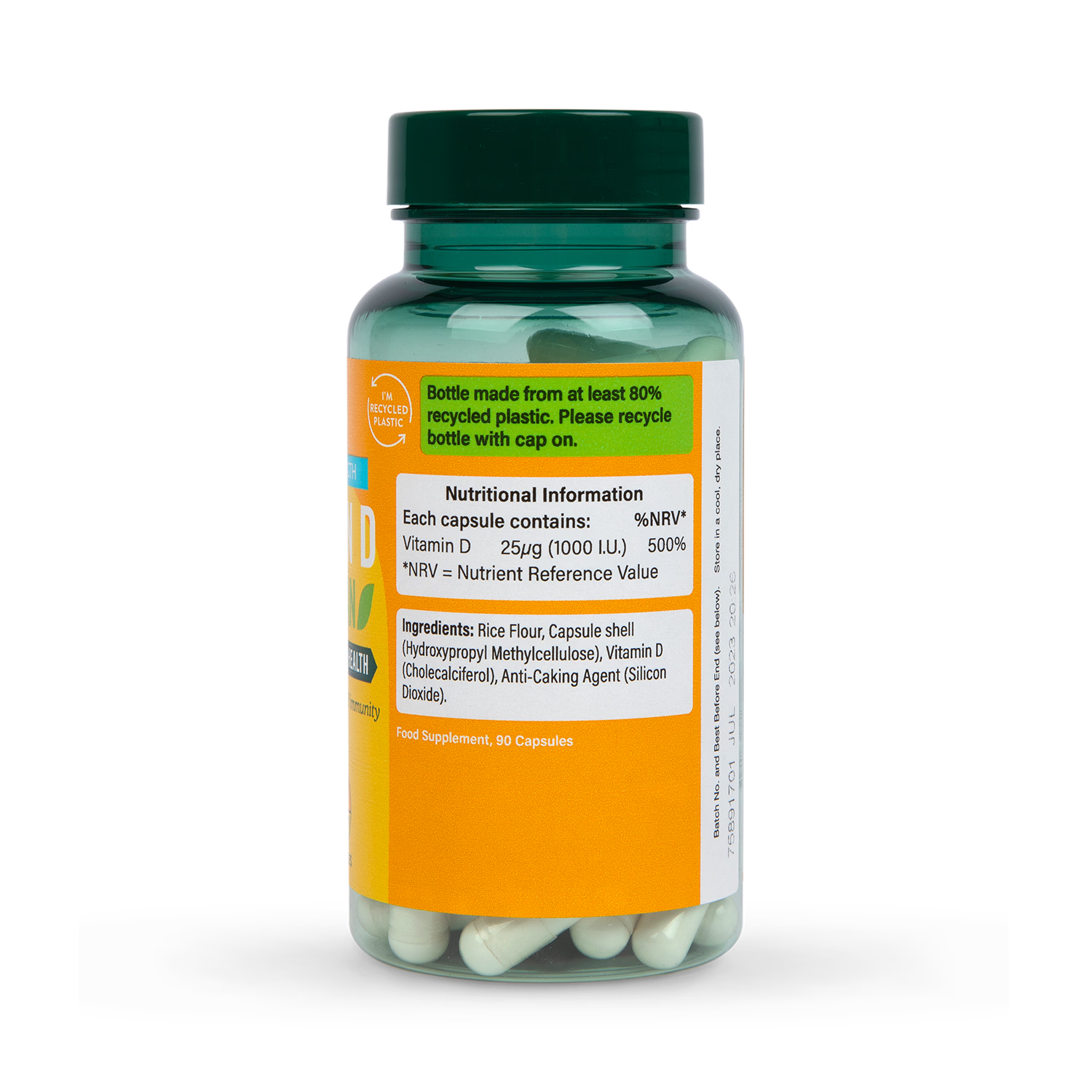 Holland & Barrett Vegan Vitamin D3 Capsules 90 Capsules, UK version