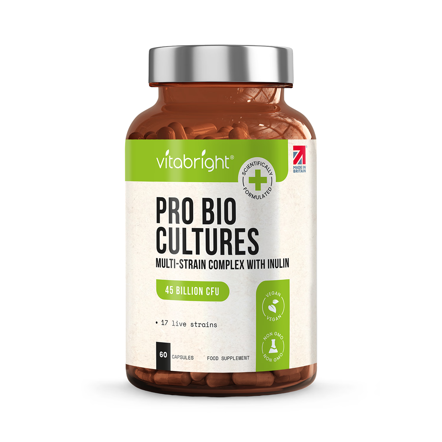 VitaBright probiotic complex 60 capsules 17 strains - British product