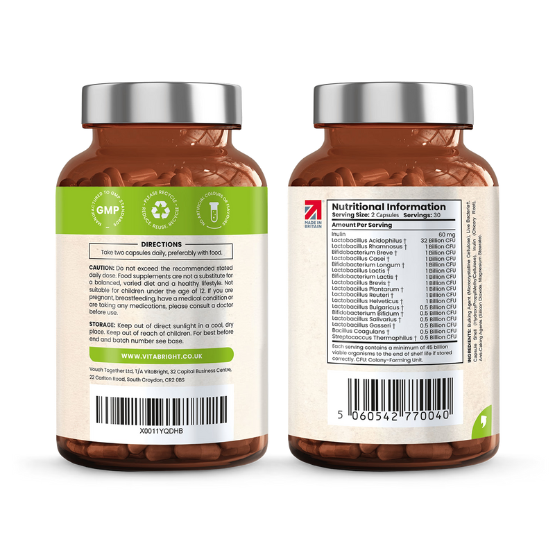 VitaBright probiotic complex 60 capsules 17 strains - British product