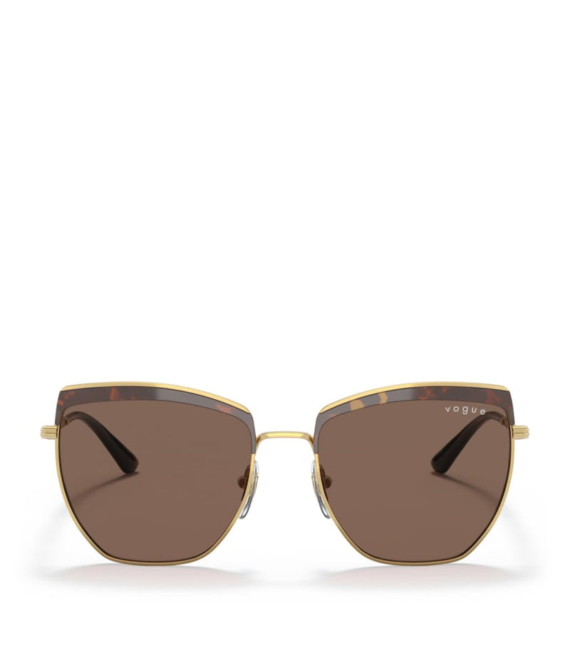 Vogue metal irregular sunglasses with oversized cat-eye design, UK version