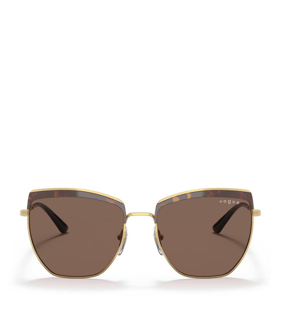 Vogue metal irregular sunglasses with oversized cat-eye design, UK version