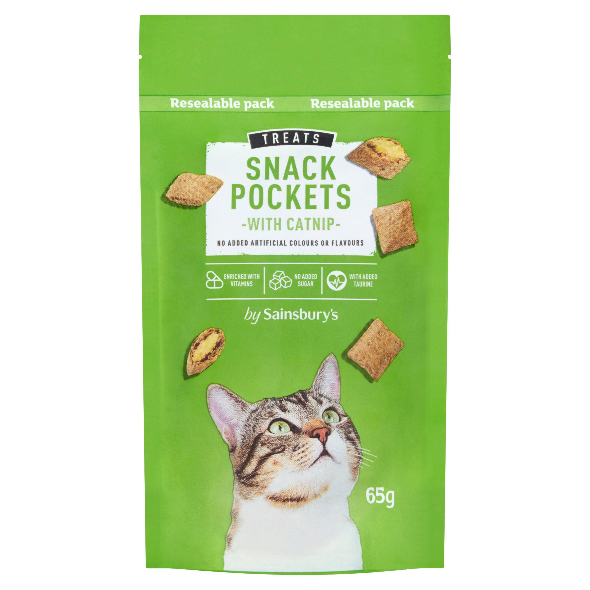 Sainsbury's Cat Treat Snack Pockets with Catnip 65g GOODS Sainsburys   