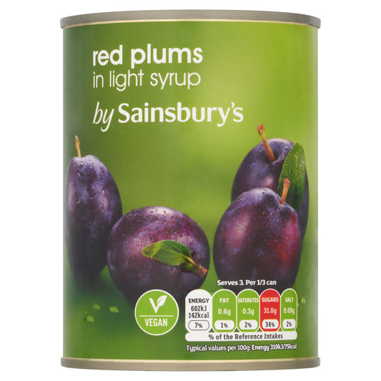 Sainsbury's Red Plums in Light Syrup 567g GOODS Sainsburys   
