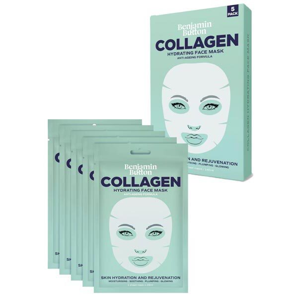 Benjamin Button Anti-Ageing Collagen Sheet Mask Pack of 5 - British product