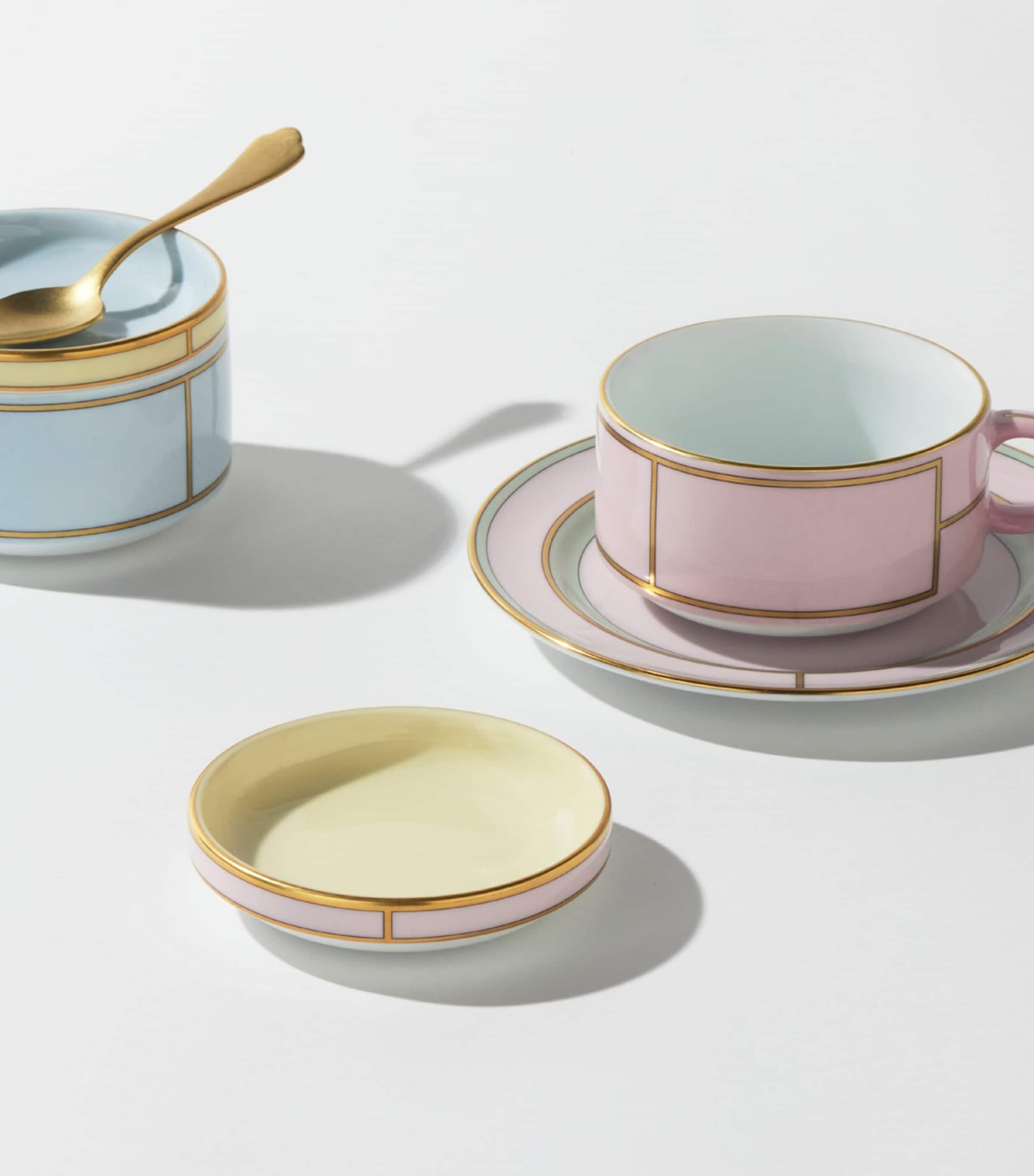 GINORI 1735 porcelain butter dish Giallo 10cm, UK version