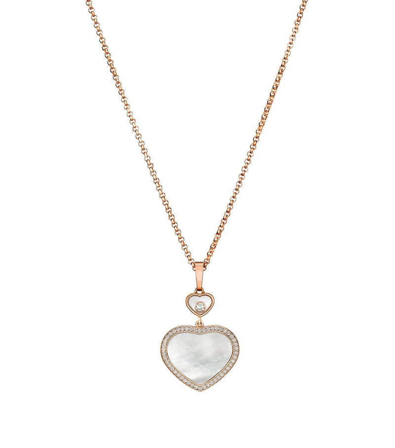 Chopard Happy Hearts rose gold diamond pendant, imported from the UK