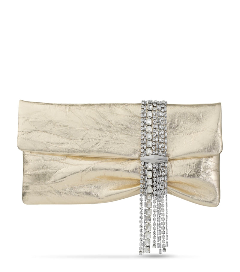 Jimmy Choo Zandra leather crystal clutch bag - British product