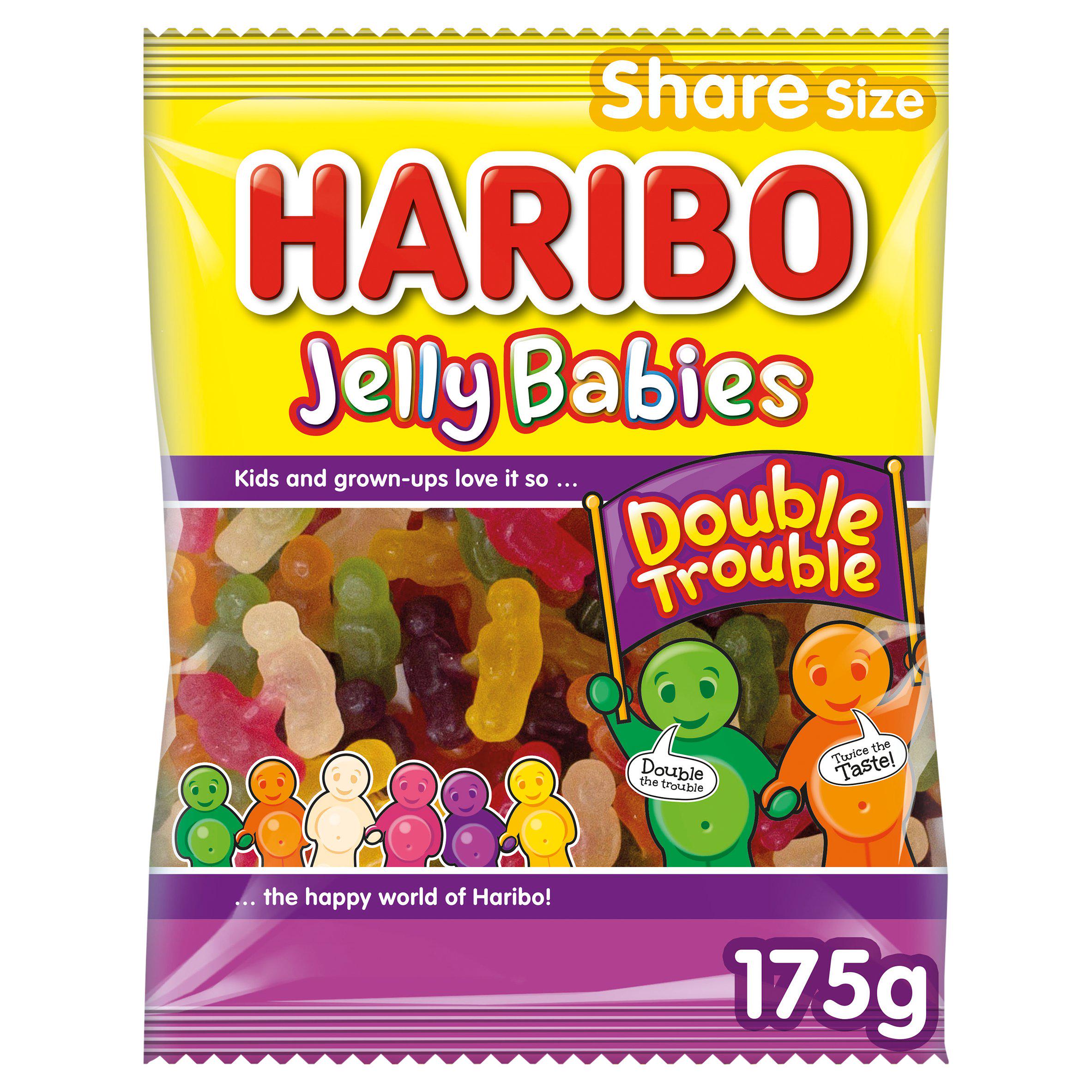 Haribo Jelly Babies Double Trouble Sweets Bag 175g sweets Sainsburys   