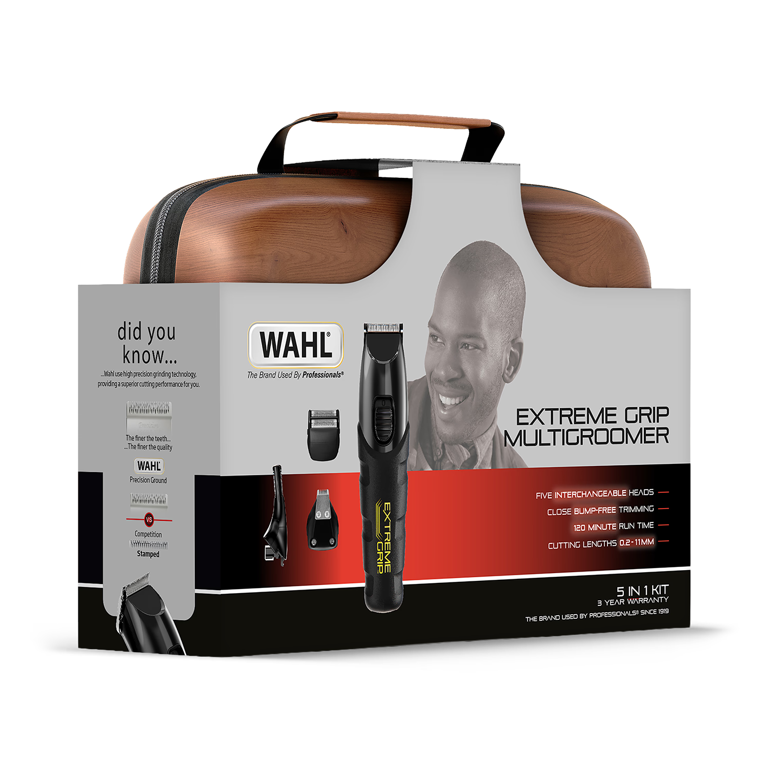 Wahl Extreme Grip Afro Multi Groomer with 5 heads, imported from the UK