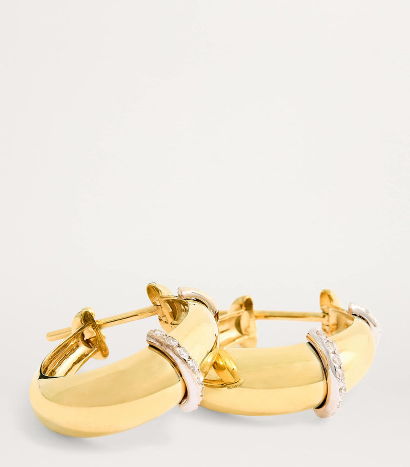 L'Atelier Nawbar yellow gold diamond earrings, imported from the UK