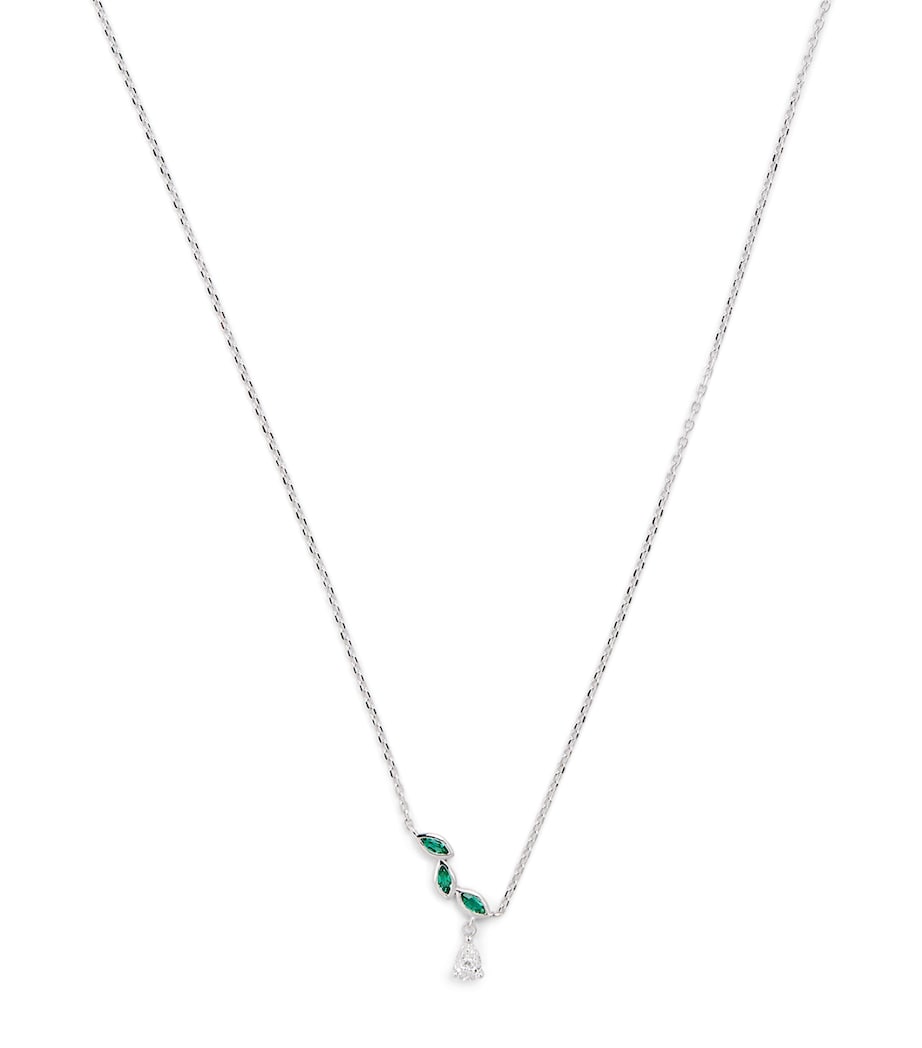 Astrid & Miyu white gold emerald diamond necklace, UK version