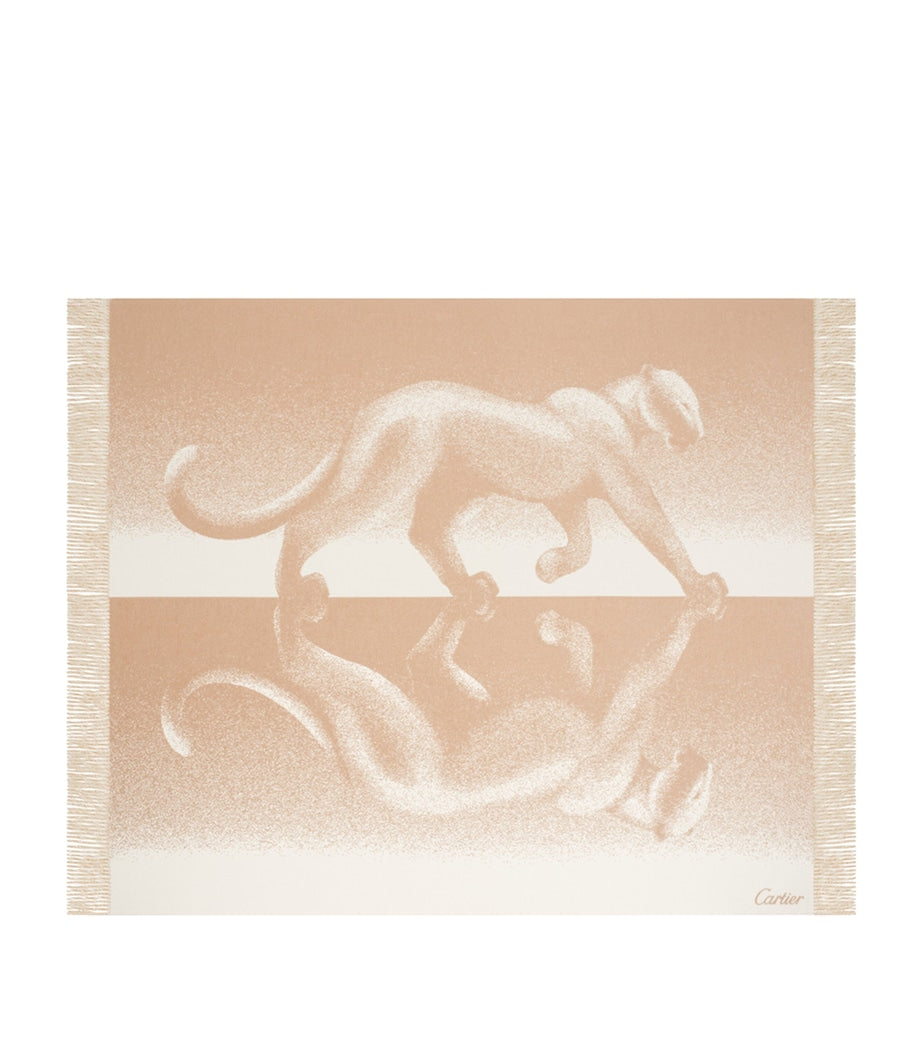 Cartier cashmere Reflecting Panthère de Cartier blanket 190cm x 140cm - British product