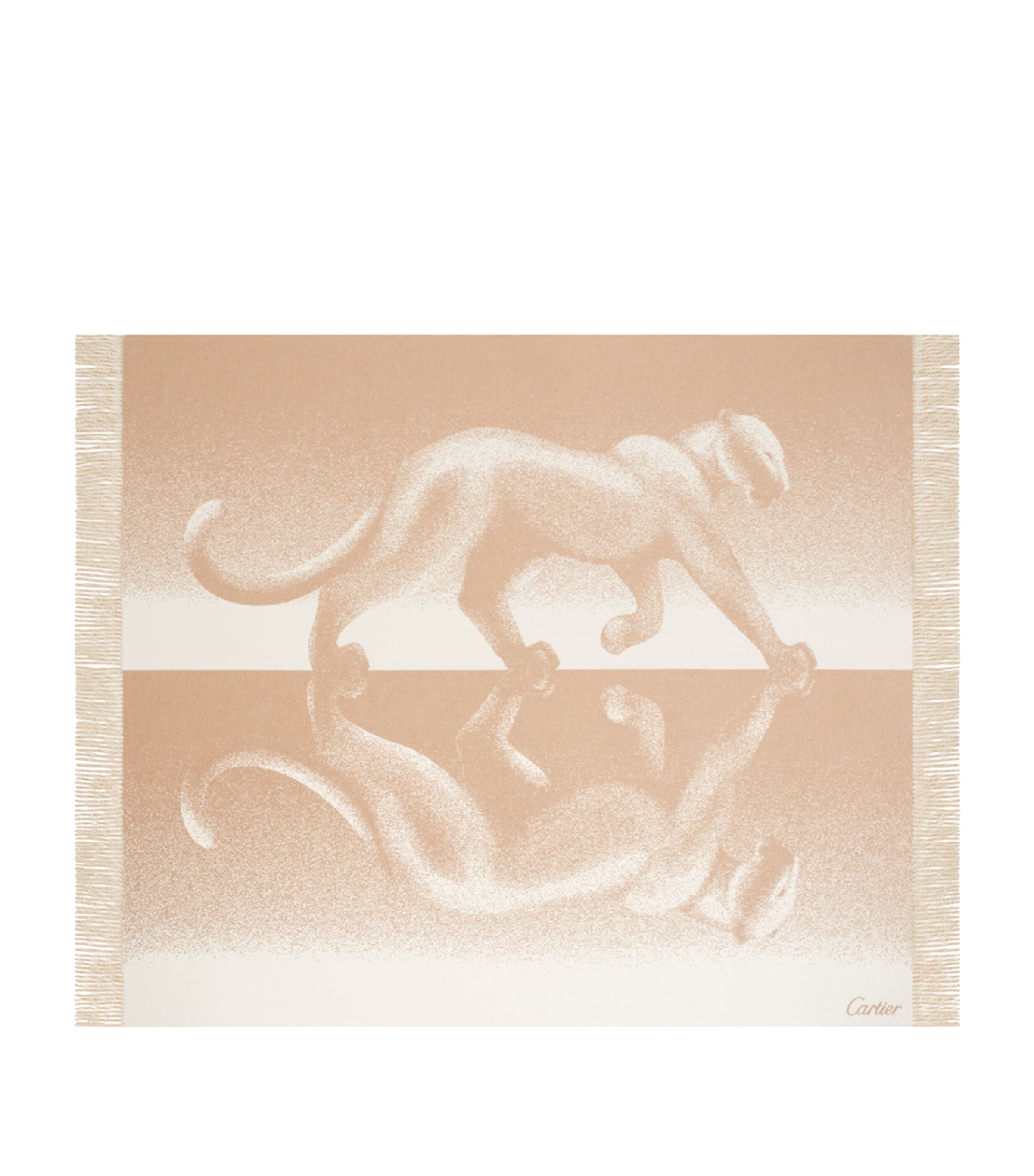 Cartier cashmere Reflecting Panthère de Cartier blanket 190cm x 140cm - British product
