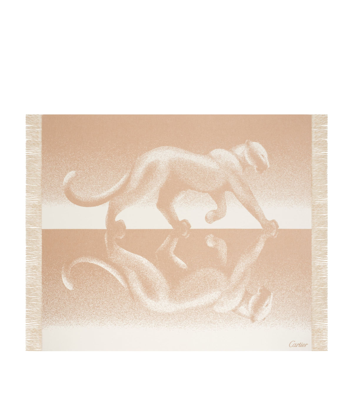 Cartier cashmere Reflecting Panthère de Cartier blanket 190cm x 140cm - British product