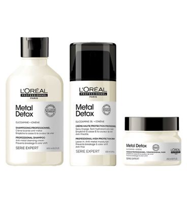 L'oréal Professionnel Serie Expert Metal Detox Shampoo, Hair Mask and Leave-In Cream Routine