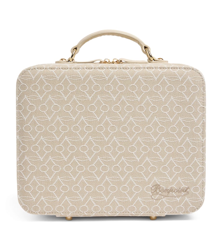 Bonpoint mini cotton Dalvia suitcase with cherry monogram (British brand)