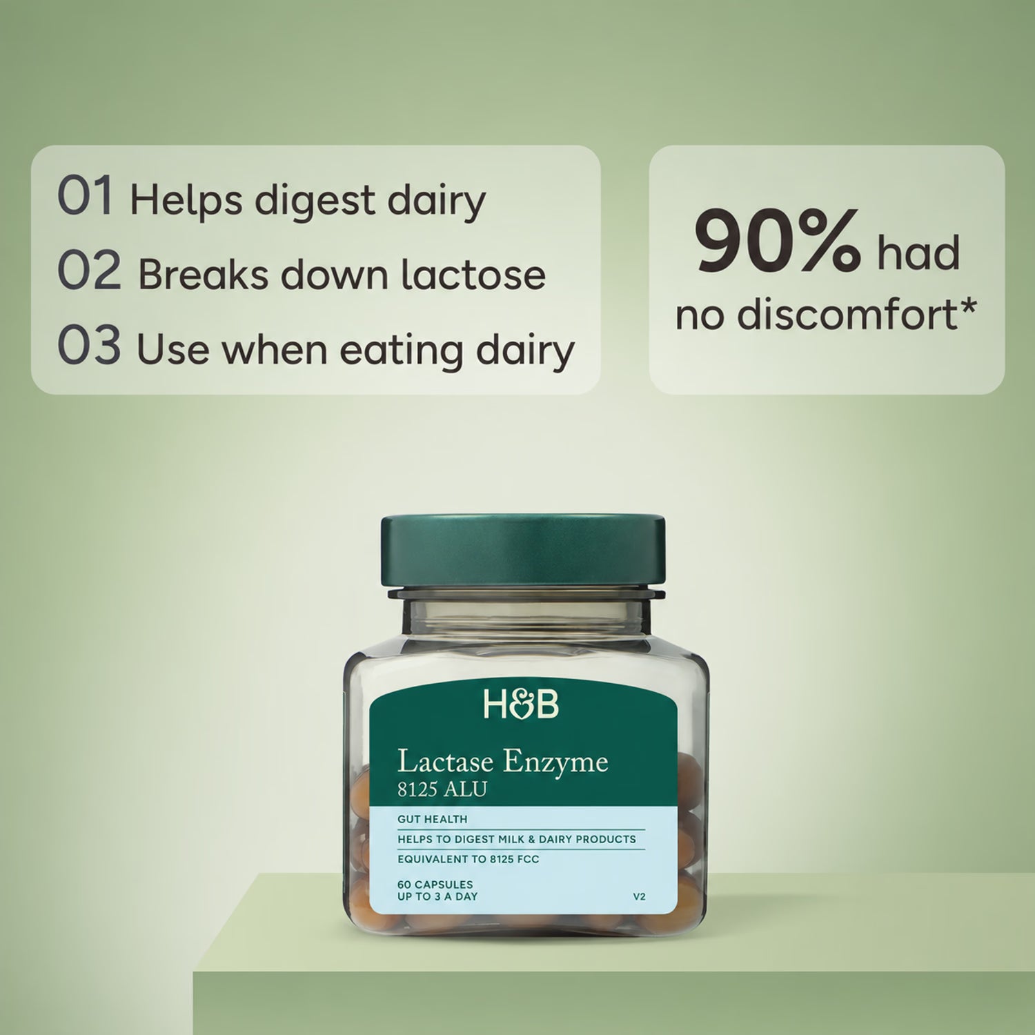 Holland & Barrett Lactase Enzyme 125mg 60 Capsules, UK version