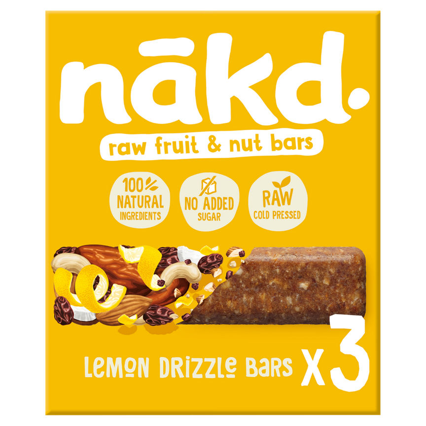 Nakd Lemon Drizzle Fruit & Nut Bars 3x