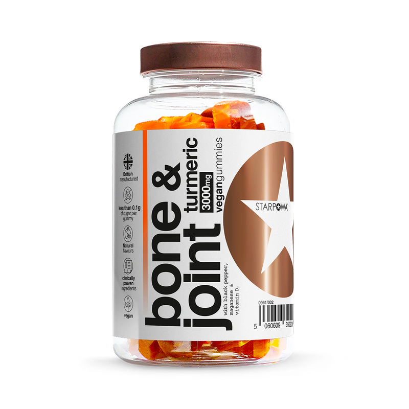 Starpowa Bone Joint Turmeric Gummies with Black Pepper 60 (British brand)
