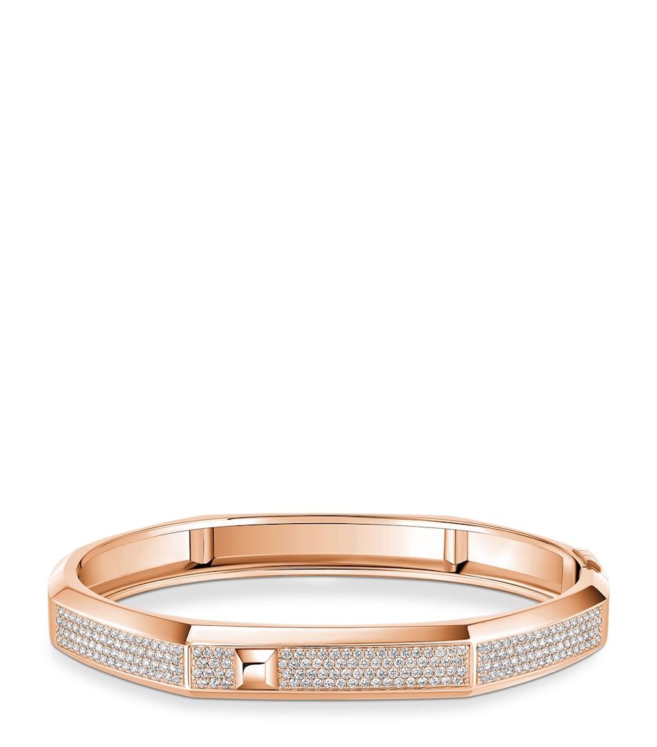 Messika pink gold diamond pavé bangle 1.25ct, imported from the UK