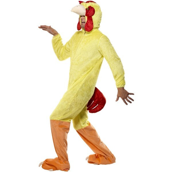 Smiffys chicken costume yellow jumpsuit with hood, UK version