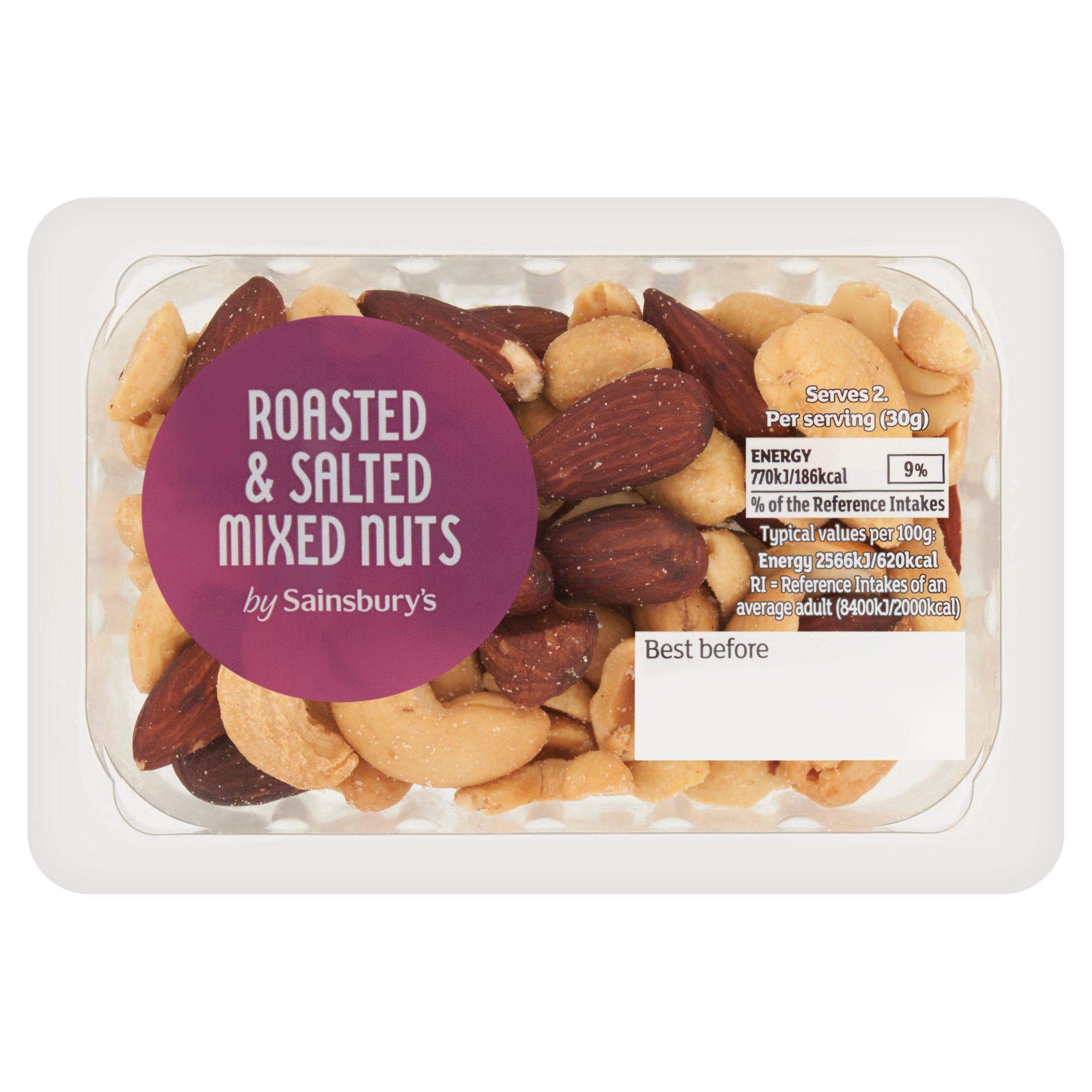 Sainsbury's On the Go Roasted & Salted Mixed Nuts 60g GOODS Sainsburys   