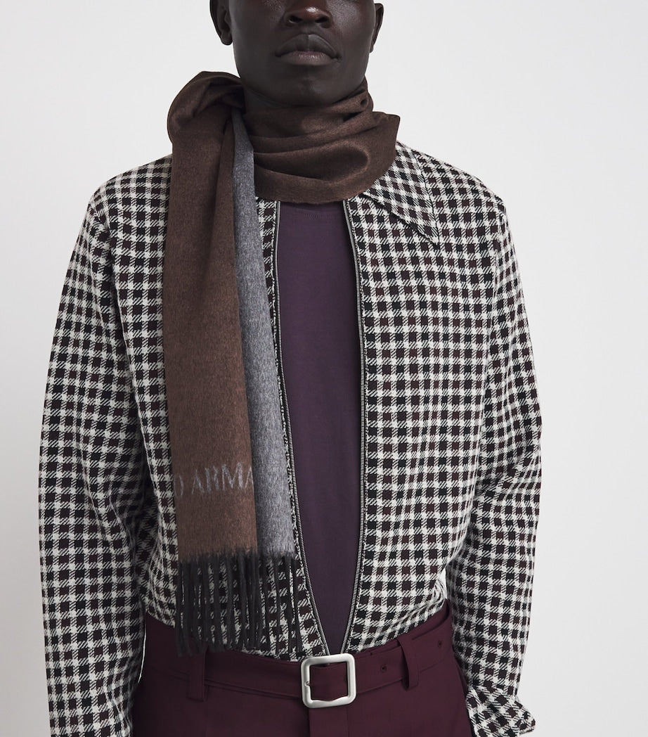 Giorgio Armani silk-cashmere fringed scarf, UK version