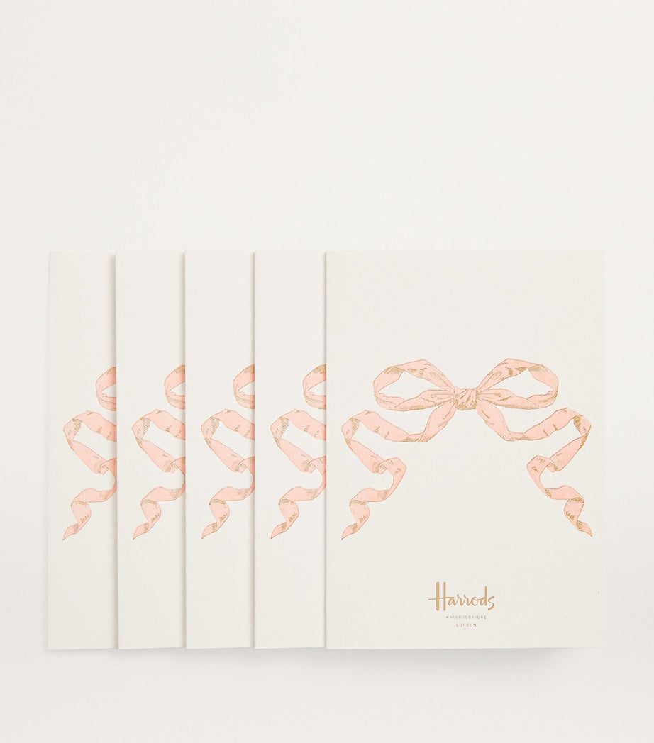 Harrods Blue Bow Greeting Cards Pack of 5, UK version