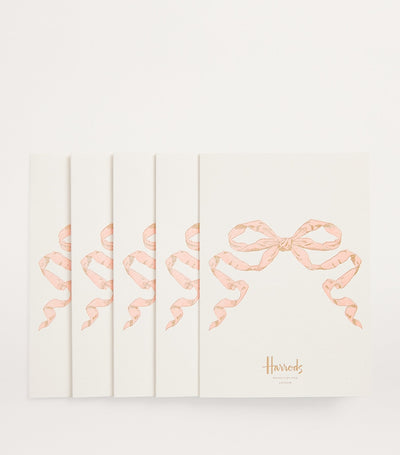 Harrods Harrods Blue Bow Greeting Cards Pack of 5- Buy online at McGrocer