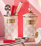 MacKenzie-Childs Rosy Check Utensil Holder, imported from the UK