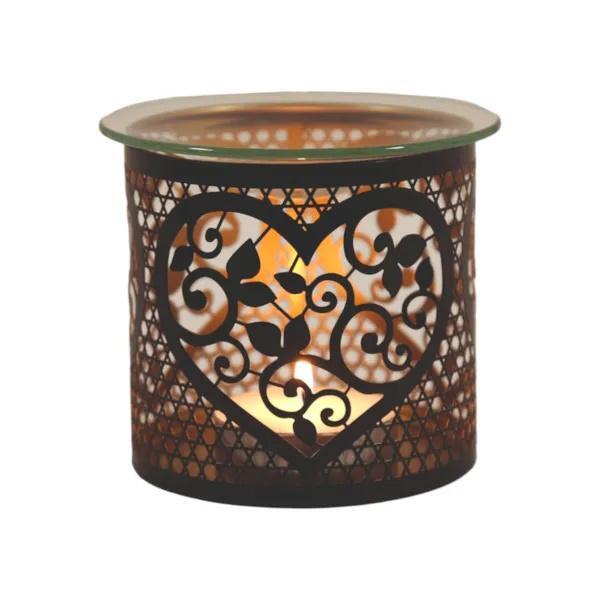 Aroma 3 in 1 tealight holder wax melt burner black heart, imported from the UK