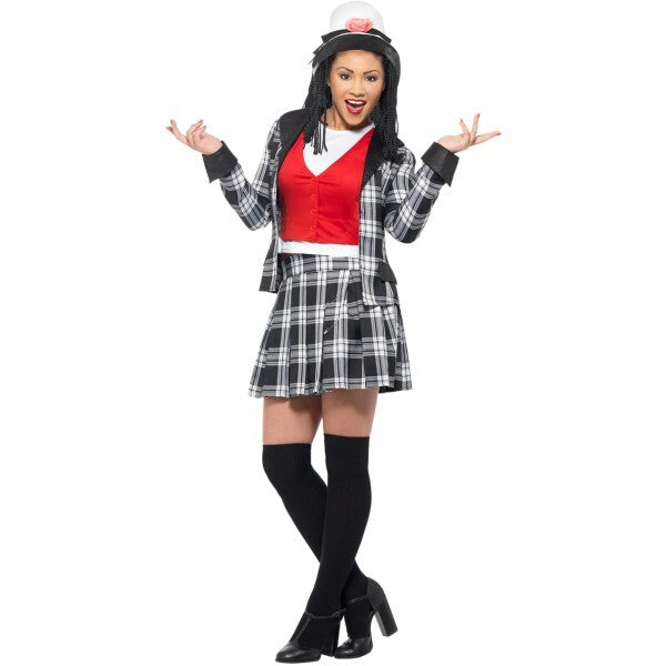 Smiffys Clueless Dionne Kostüm mit Jacke, Oberteil, Rock, Socken, Hut, britische Version