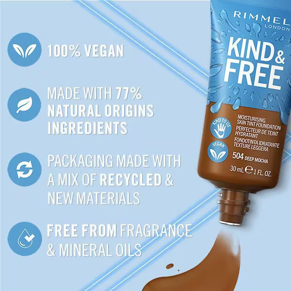 Rimmel Skin Tint Foundation 504 Deep Mocha - British product