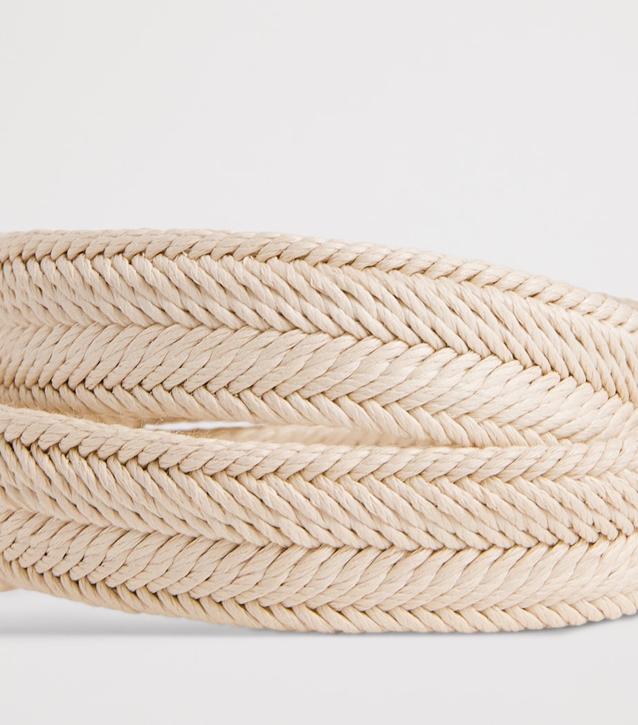 Eleventy cotton woven belt with gold-tone buckle - British product