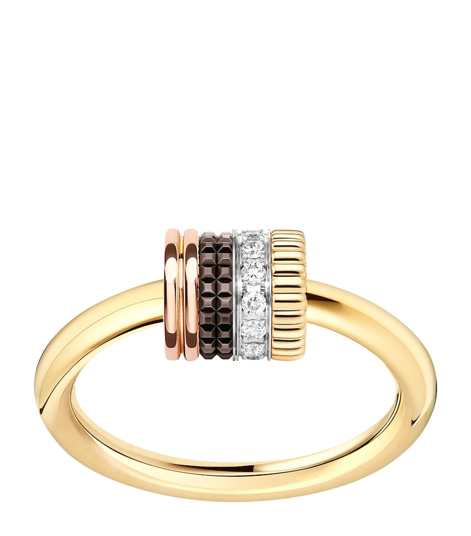 Boucheron Quatre Classique ring mixed gold and diamond - British product