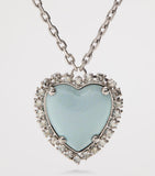 Valentino Garavani crystal heart necklace palladium finish, UK version