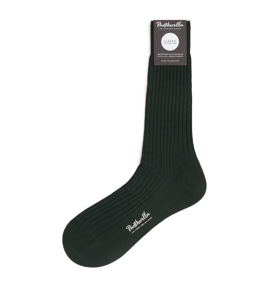 Pantherella Ribbed Danvers Socks Egyptian cotton, imported from the UK