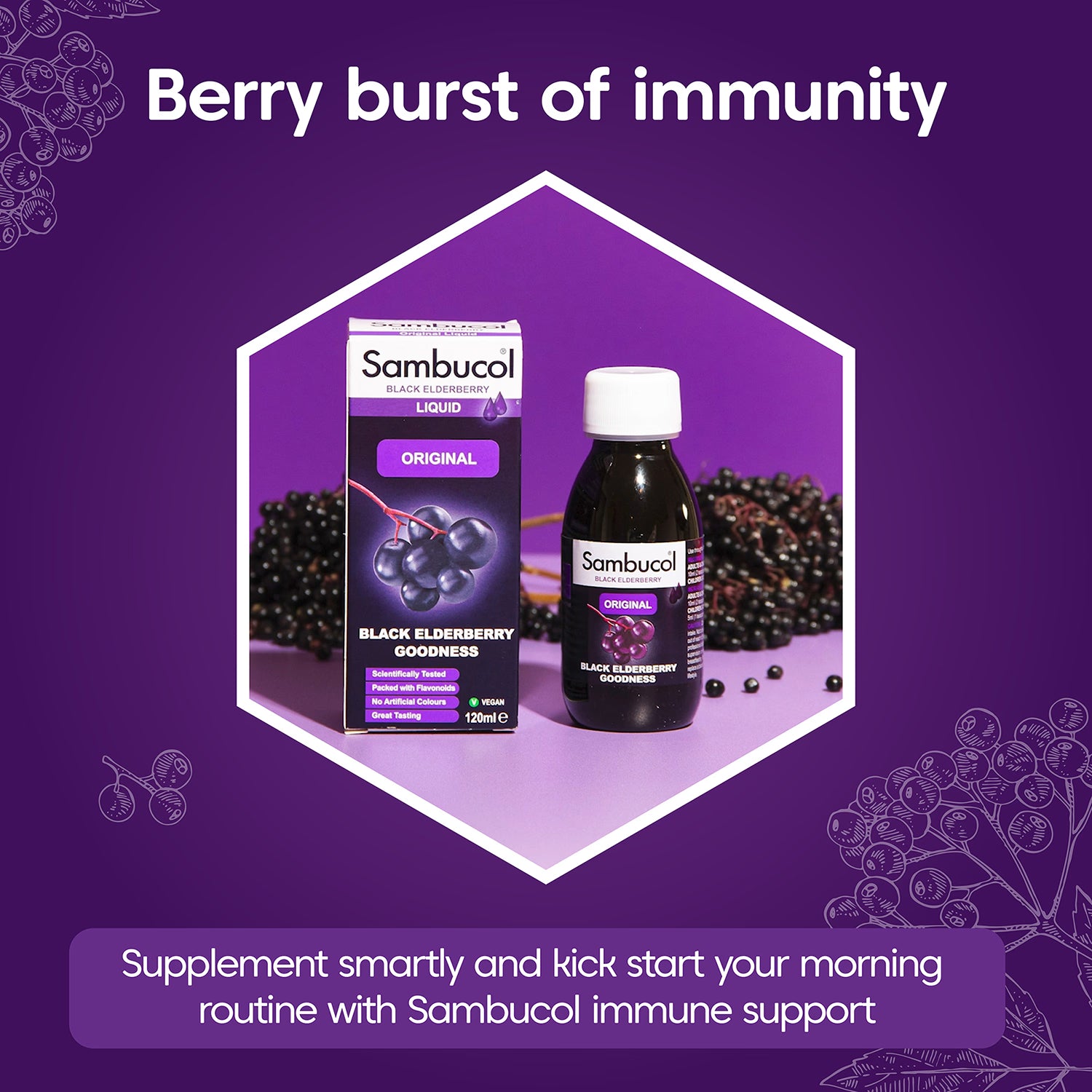 Sambucol Original Black Elderberry Formula Syrup 120ml (British brand)
