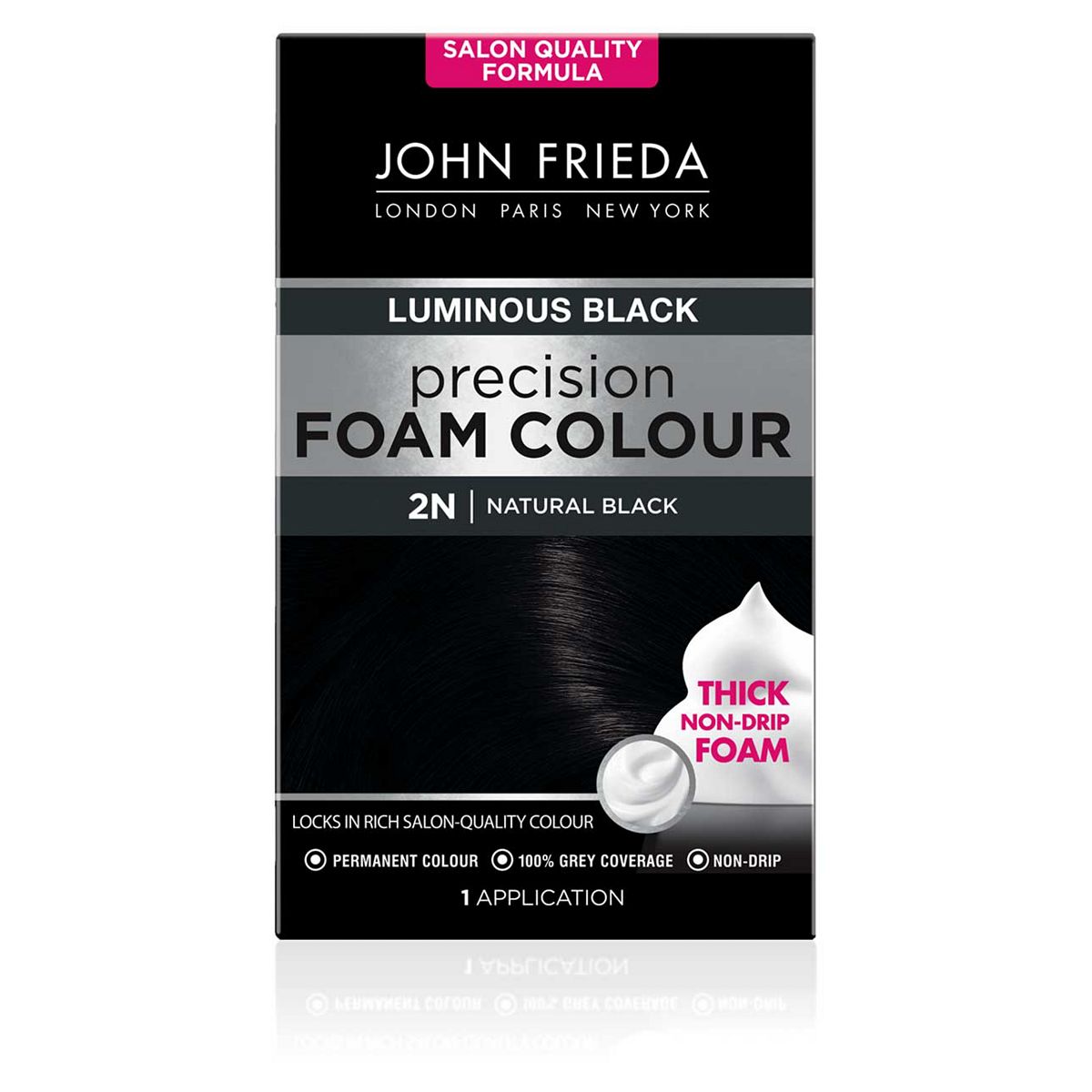 John Frieda Precision Foam Colour 2N Luminous Natural Black 130ml GOODS Boots   