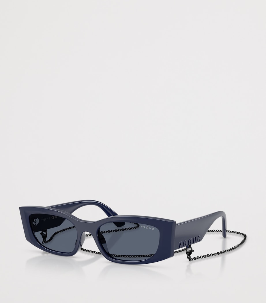 Vogue Pillow chain sunglasses in deep navy - British product
