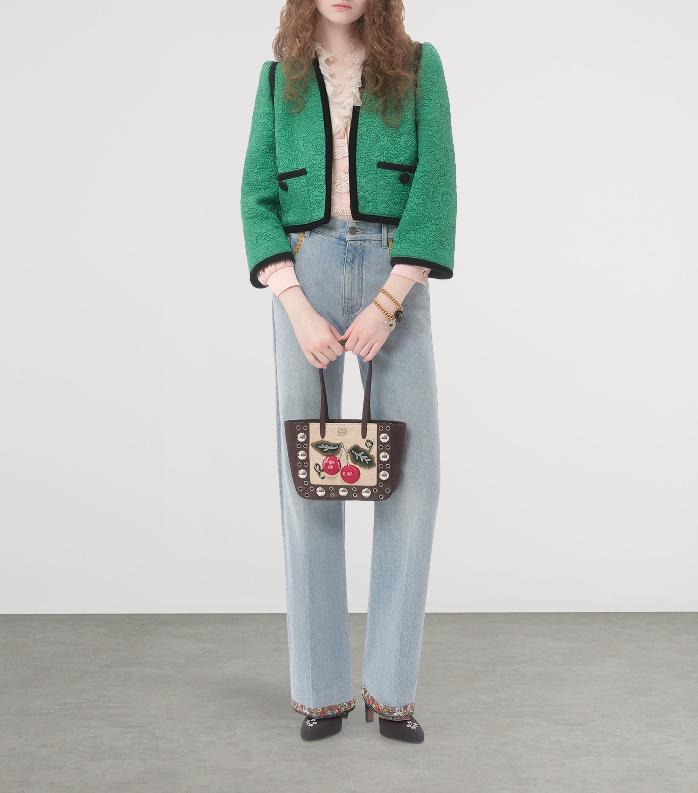 Valentino Garavani mini suede Nellcôte tote bag, imported from the UK