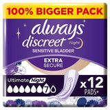 Always Discreet Incontinence Pads Plus Ultimate Night X12 GOODS Superdrug   