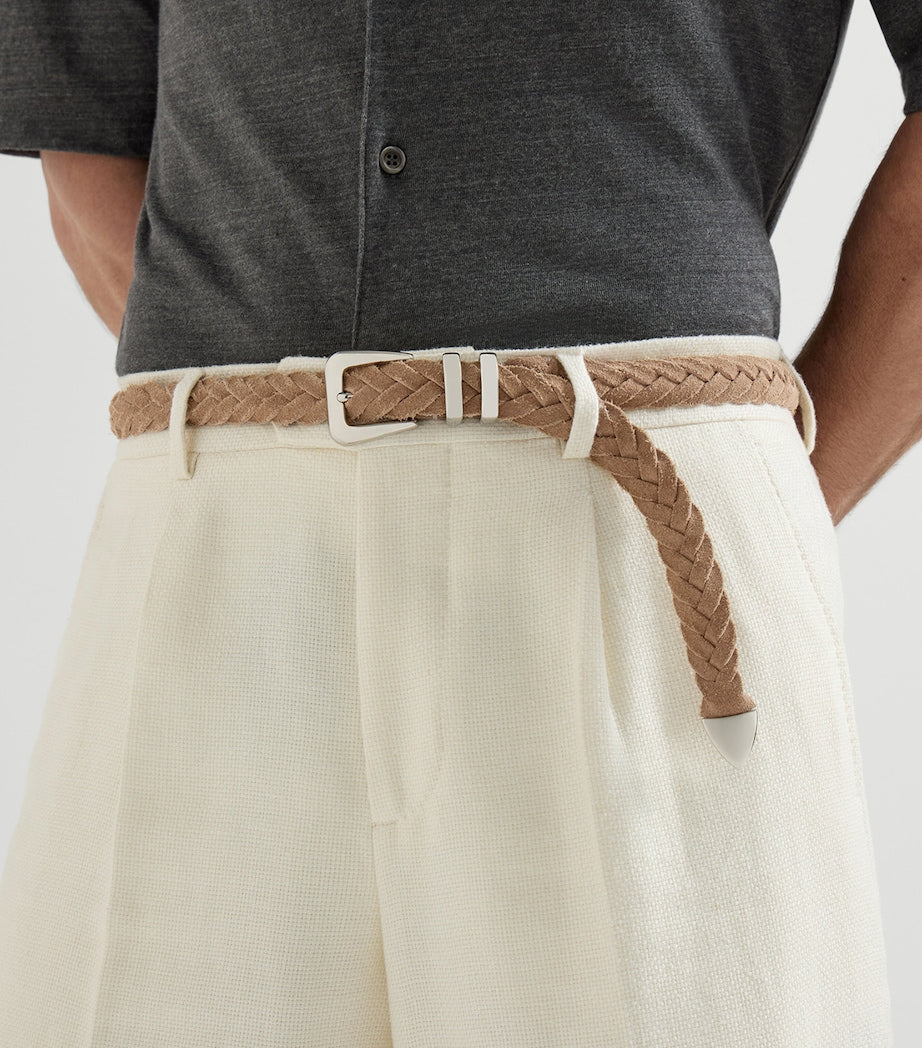 Brunello Cucinelli braided leather belt, UK version