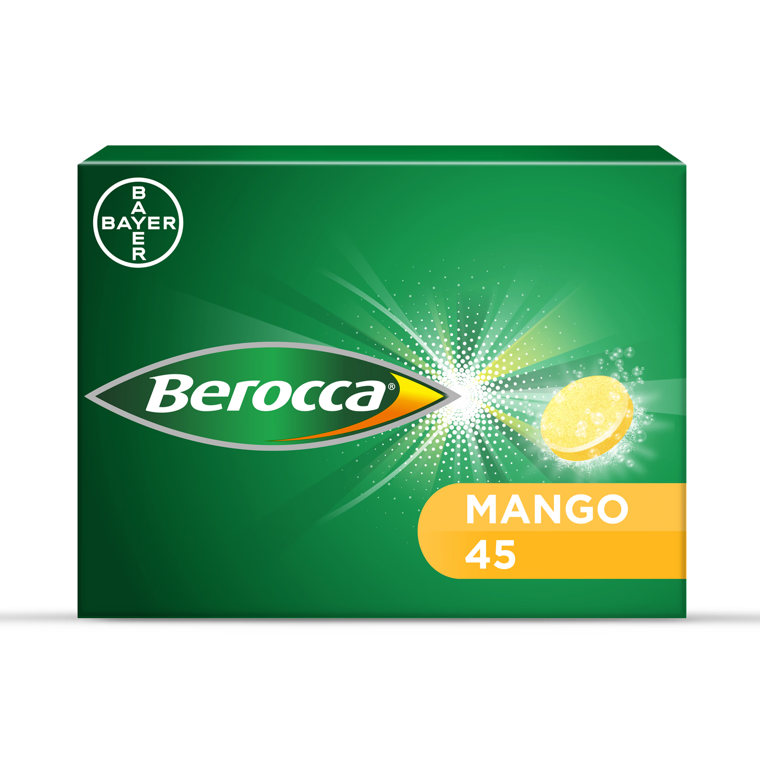 Berocca mango flavour effervescent tablets 45 pack - British product