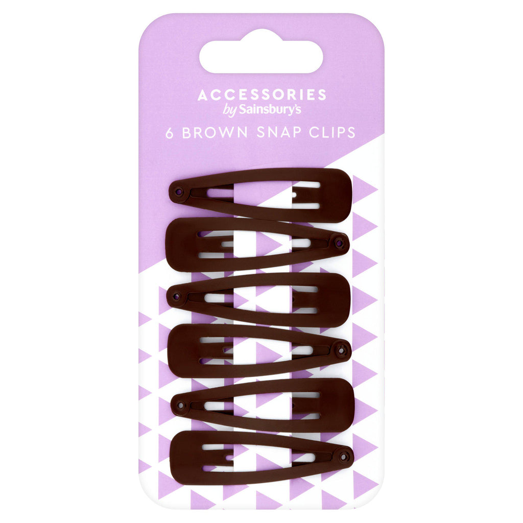 Sainsbury's Snap On Clips, Brown x6