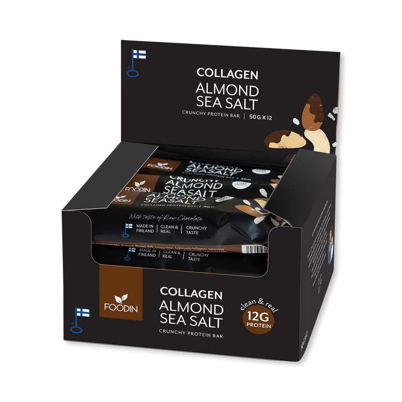 Collagen protein bar Almond Seasalt 12x50g, UK version