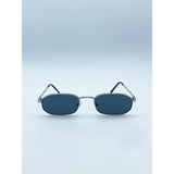 SVNX oval sunglasses with silver frame and black lenses - British product