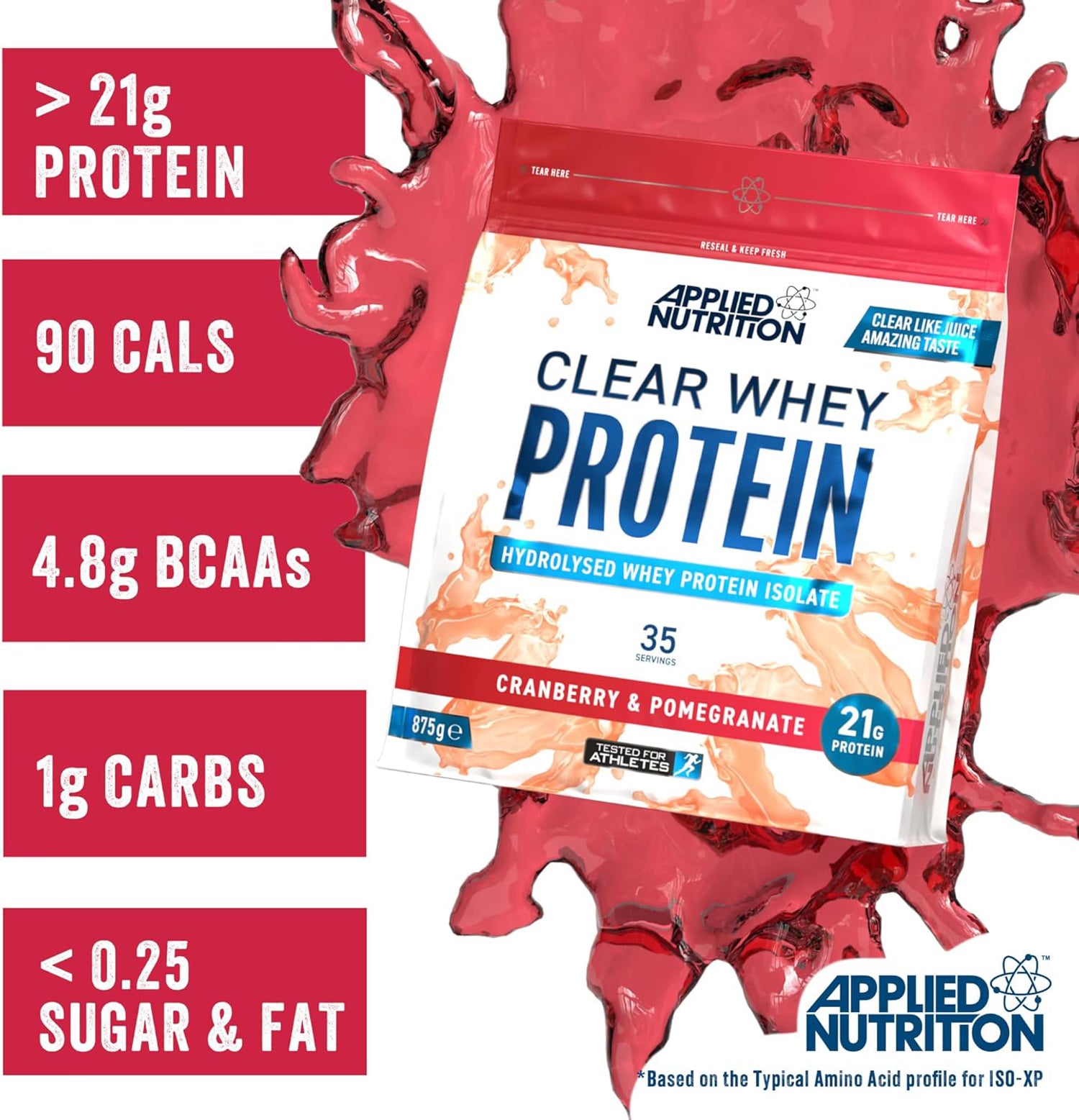 Applied Nutrition Clear Whey Protein Cranberry Pomegranate 875g - British product